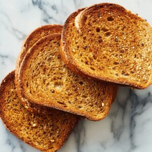 Easy Avocado Toast Recipe | Ready in 5 Minutes 14 “Stack of golden brown toasted multigrain bread slices arranged on a marble surface.”