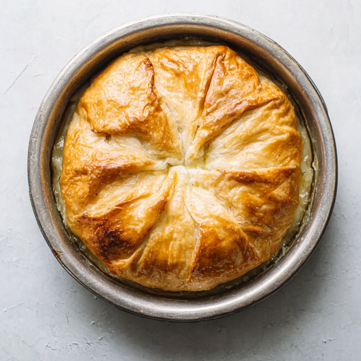 Easy Baked Brie in Puff Pastry Recipe 12 Whole baked brie wrapped in golden puff pastry baked in a round pan